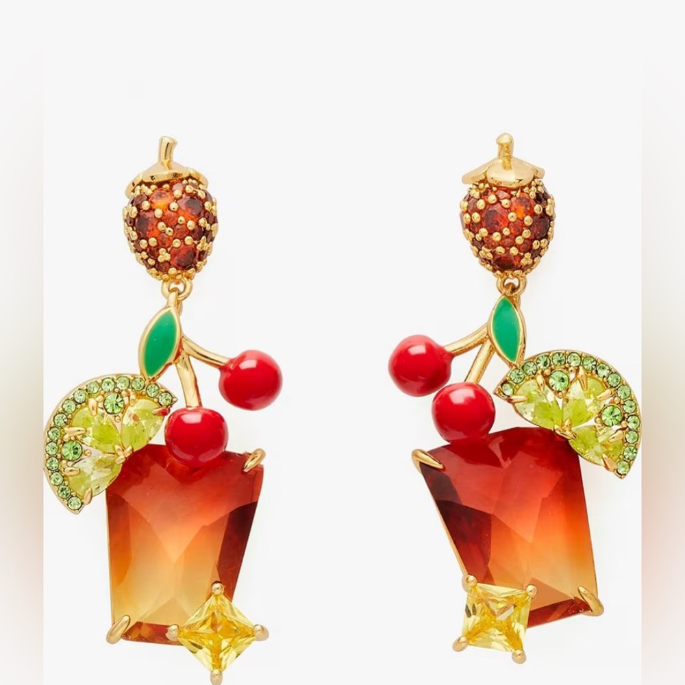 Sweet Treasures Cocktail Rhinestone Drop Earrings by Kate Spade